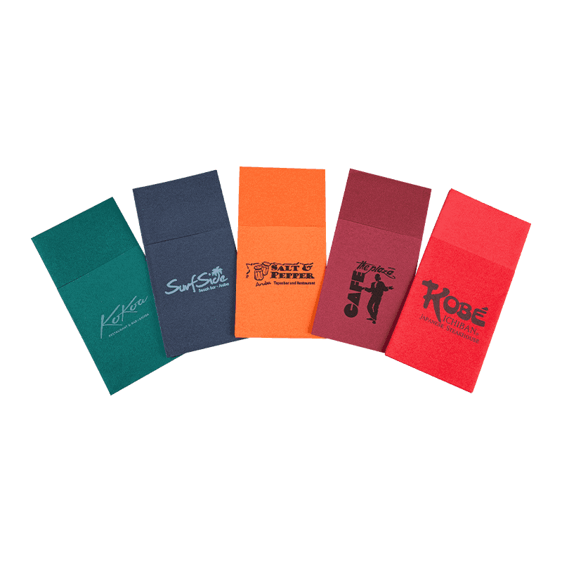 40x40 Customized Logo vorgefaltete Servietten mit Airlaid -Servietten für Besteck SJ2202