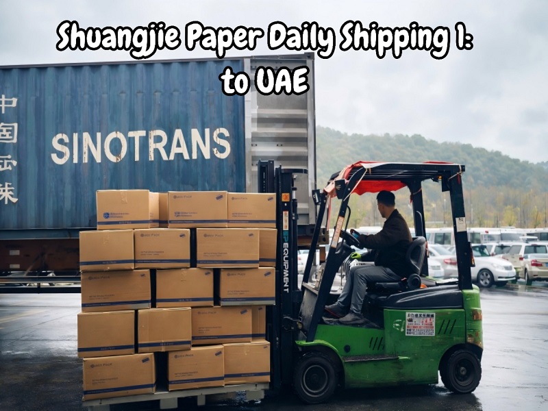 Shuangjie Paper verschifft vollen Container mit Airlaid-Servietten vom Hafen Ningbo in die Vereinigten Arabischen Emirate
